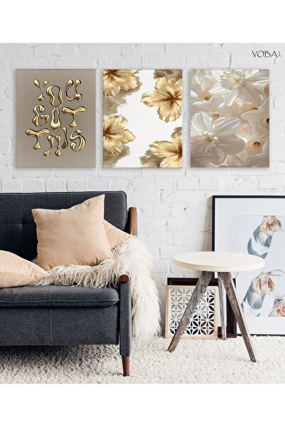 VOBA STORE ΣΕΤ ΤΡΑΠΕΖΙΩΝ ΧΡΥΣΟΥ ΜΕΤΑΞΥΛΟΥ 3 ΤΕΜΑΧΙΩΝ