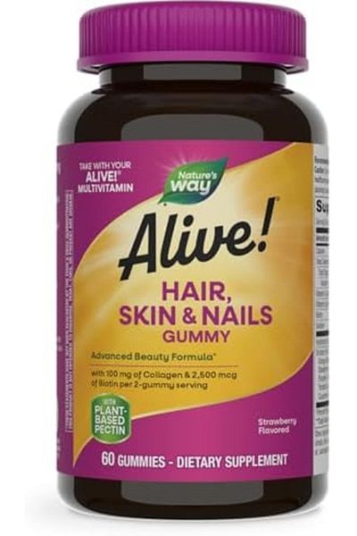 Nature's Way Alive Hair, Skin And Nail Gummy, 60 Counts