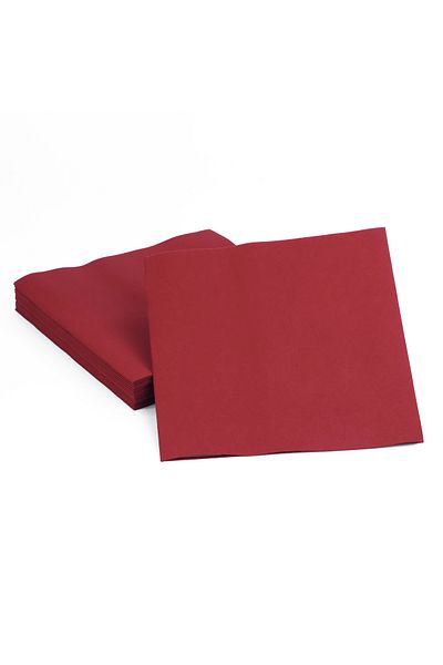 AIRLAID Burgundy Color Fabric Textured Napkin 40X40 1/4 50 Pack