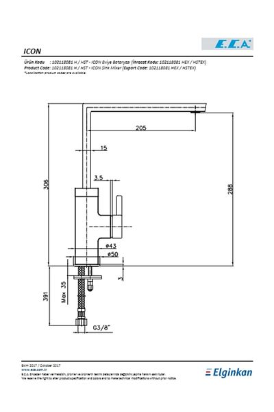 Eca İcon Kitchen Faucet