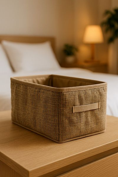 SER&YAT 1Pc Wardrobe Shelf Organizer Cardboard Foldable Straw Pattern Clothing Storage Box 45X25X20Cm