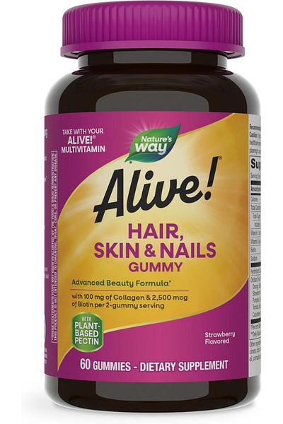 Nature's Way Alive Hair, Skin And Nail Gummy, 60 Counts
