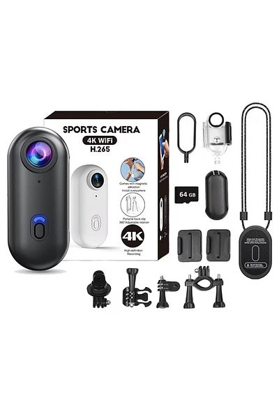 ENZIRO 4K Ultra HD Body Worn Camera, 3840*2160 Resolution, WiFi Connection, 64 GB Memory Card Included