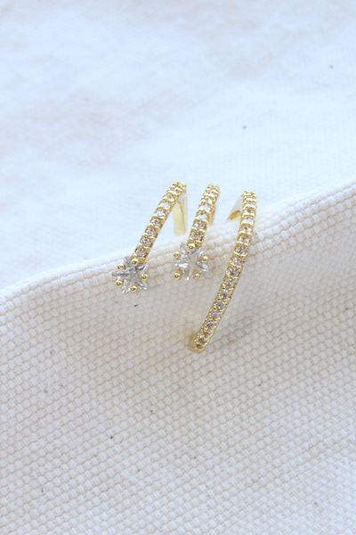 Leo'Stone Multi-View Zircon Stone Model Earcuff Cartilage Earring