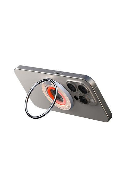 Joyroom Magnetyczny uchwyt na telefon MagSafe ring na palec pomarańczowy