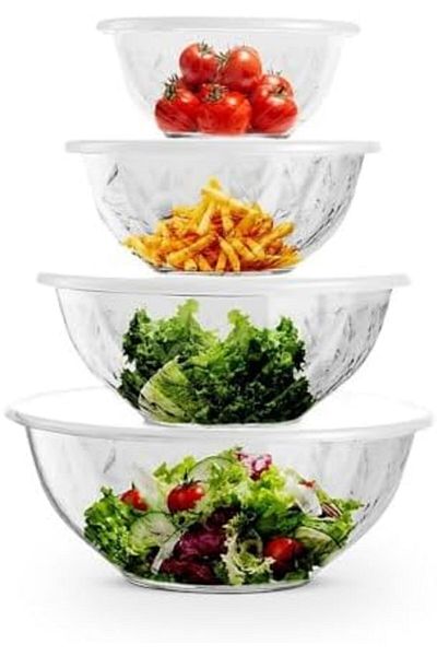 Hexar ® Set of 4 Acrylic Salad Bowls with Lids