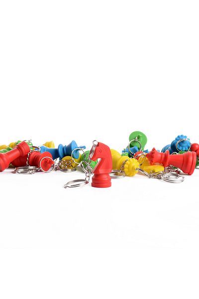 DSECHESS Chess Pieces 5 Red Color at Keychain