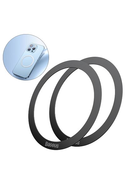 Baseus Set de 2 inele magnetice pentru telefon din seria Halo, negru
