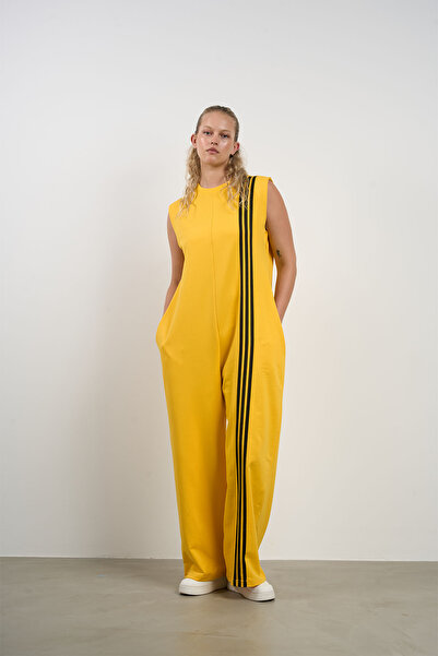 HANIQA Kadın Büyük Beden Çizgili Spor Tulum