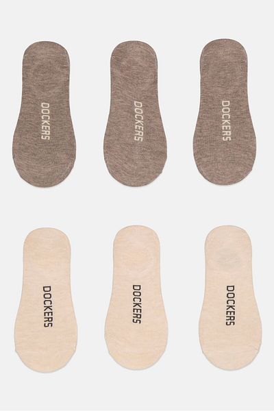 Dockers Men 6 Pairs Brand Logo Silicone Heel Grip Socks, Multicolor