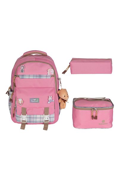 SYG Căptușeală anti-vărsare cu 4 compartimente cu accesorii pentru relaxare Set rucsac școlar din 3 piese Geantă-Thermal Nutrition Bell