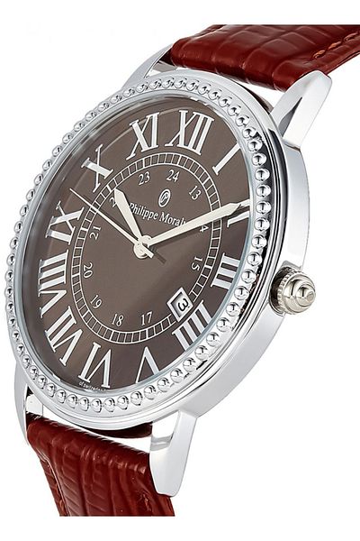 Philippe Moraly of Switzerland Men's Leather Analog Watch