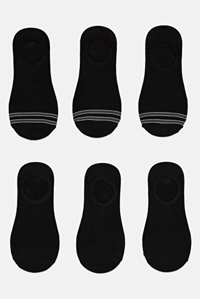 Dockers Men 6 Pairs Brand Logo Socks With Silicone Heel Grip, Black
