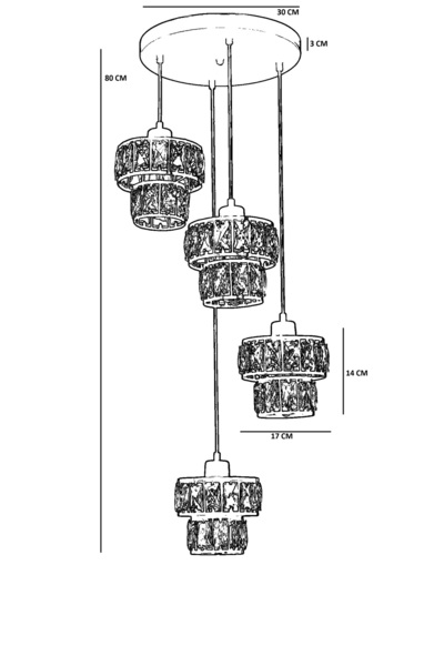 Lumexx LEO 4 LÜ TEPSİLİ ESKİTME SARKIT