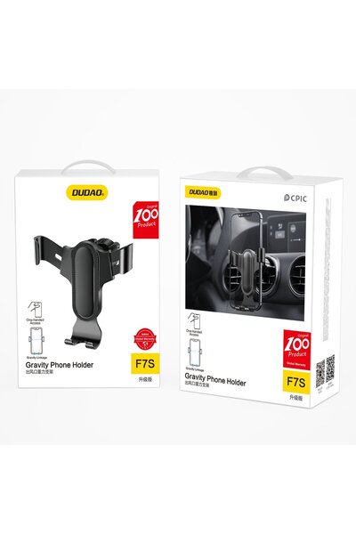 DUDAO Suport telefon auto Gravity pentru grilă, negru