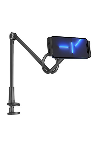WOZINSKY Suport de birou lung și flexibil pentru telefon și tabletă, negru