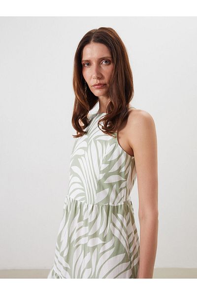 LC Waikiki Νέα σεζόν Halter γιακά με σχέδιο Fold φόρεμα - S5M303Z8