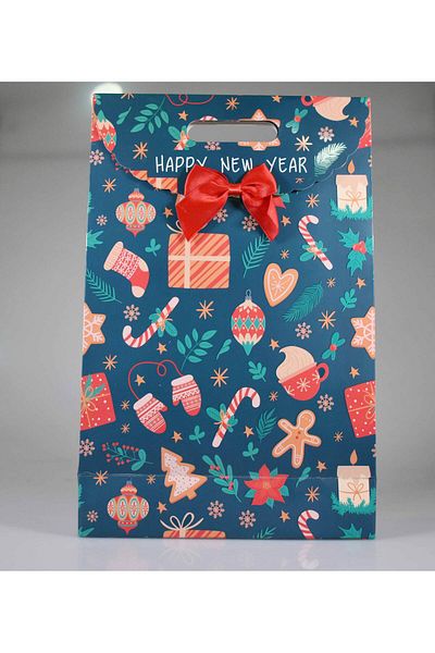 4nio Green Christmas Bow Gift Carton Bag
