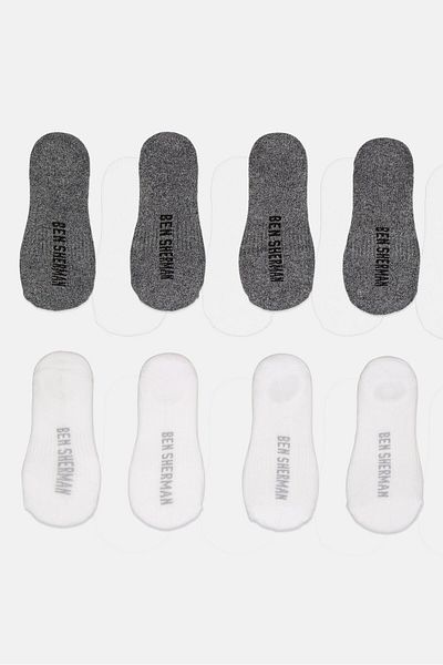 Ben Sherman Men 8 Pairs Brand Logo No Show Cut Socks, Multicolor