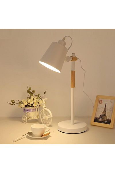 COOYA Reading Desk Lamp,Desk Lamp,Adjustable,USB Powered,Elegant Design,White 20x20x46cm
