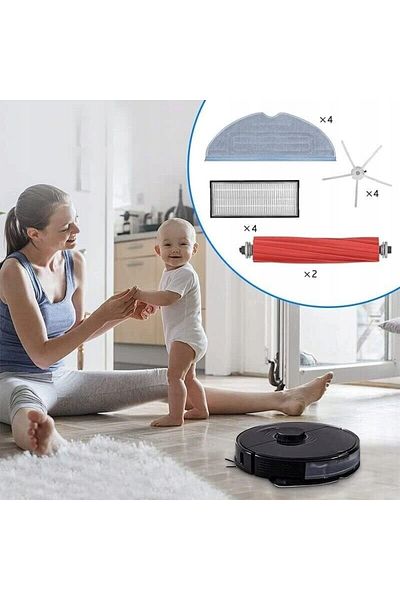 Rosfix Komplet 11w1 do Roborock S7 S7 MaxV Ultra - Szczotki + HEPA + Mop Sonic | Zmywalne filtry