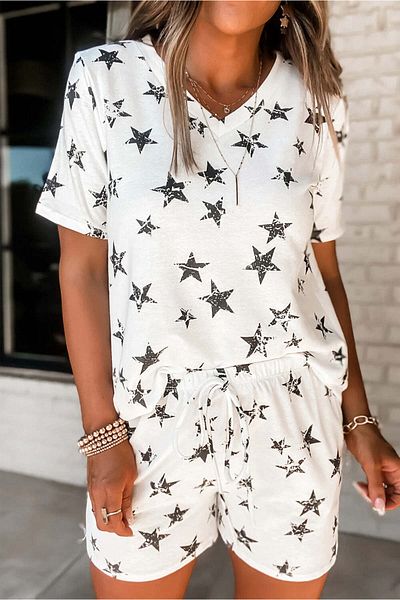 WildFashion 2-piece casual pajama set with star print X697-211 XL