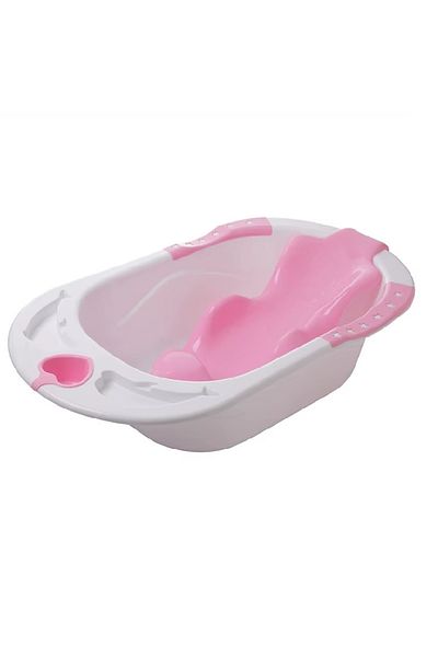 Little Mom Cadita bebelusi Little Mom Pink Heart cu reductor ergonomic detasabil, fixare prin ventuze, manere a