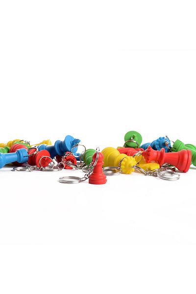 DSECHESS Chess Pieces 100Pcs Mixed Color Pawn Keychain