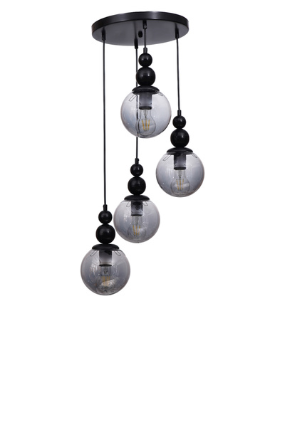 Lumexx YAREN 4 LÜ TEPSİLİ SİYAH FÜME CAMLI SARKIT