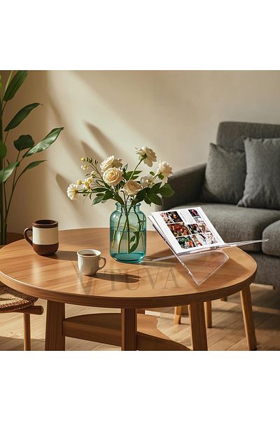 TUVAREKLAM Tuva Transparent Plexi Rahle Decorative Book Holder & Magazine Holder Living Room Home Office Bedroom (Multiple Colors)