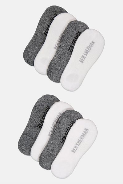 Ben Sherman Men 8 Pairs Brand Logo No Show Cut Socks, Multicolor