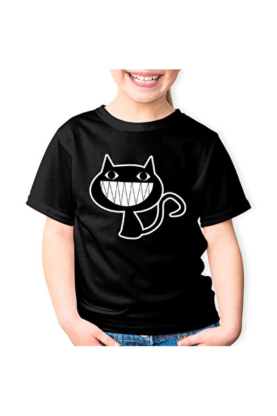 OEM Tricou copii Cartoon Cat Black