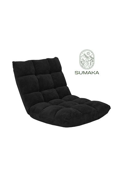 SUMAKA Folding Floor Chair with Back Support, 14 Adjustable Position, Padded Sleeper Bed, Soft Floor Chair