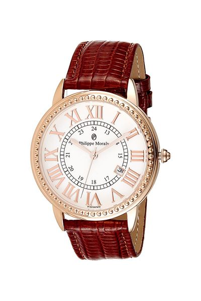 Philippe Moraly of Switzerland Men's Leather Analog Watch