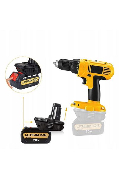 Rosfix Adapter Dewalt DCB201 do akumulatorów Dewalt i Milwaukee 18V (DM18D) czarny