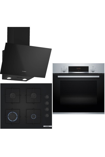 Bosch Siyah 3 Lü Ankastre Set 328 ( HBF534ES3T - POP6C6P31O - DWK63PJ60T (61T) )