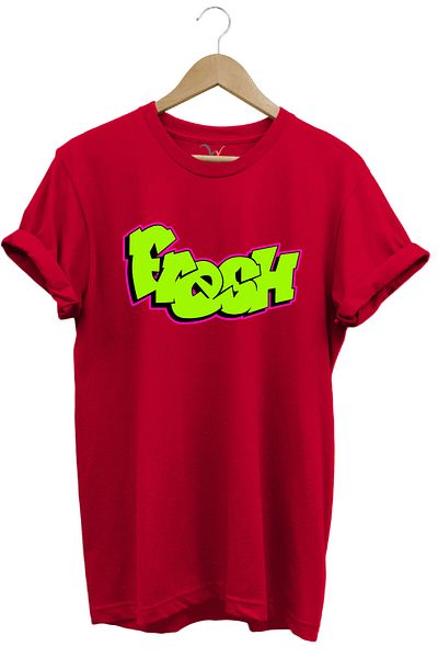WİDİ Fresh Graffiti Neon Text Printed 100% Cotton Unisex Regular Fit T-Shirt
