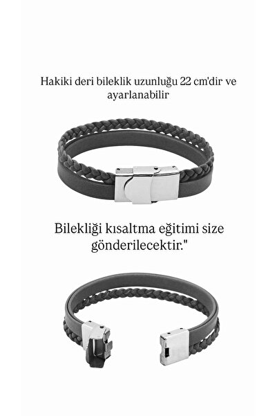 ARCHINO GOLD 14 Ayar Plakalı Altın K Harfine Özel Hakiki Siyah Derili Dikdörtgen Motifli Hediye Bileklik-537harf