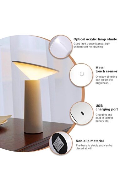 Tescomak LED table lamp, swivel, adjustable, height 19.5 cm, white