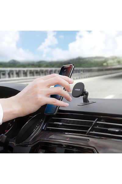 Ugreen Suport magnetic de telefon auto, autoadeziv, pentru bord, negru