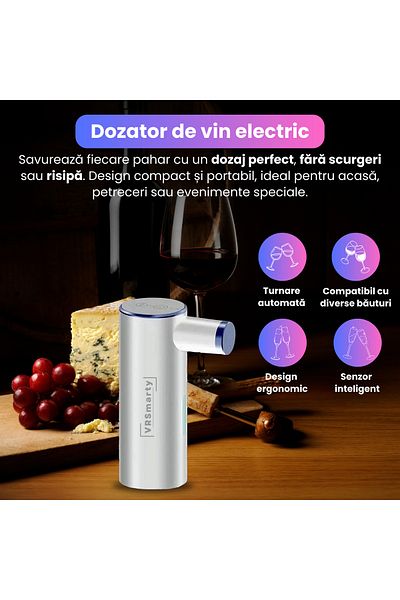 VRSmarty VRSmarty smart electric dispenser for wine and drinks, 500 mAh battery, Rechargeable, White