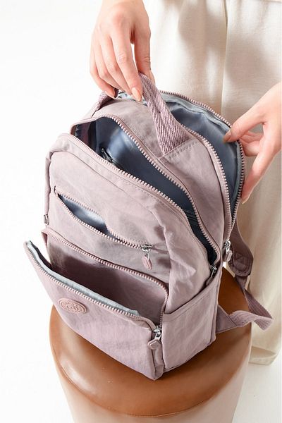 Çanta Sepetim Crinkle Fabric Water Resistant Large Size Clinker School Bag Backpack/Laptop Travel
