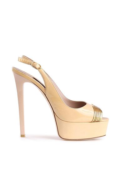 Deriderim Gold Platform Stiletto Heeled Shoes