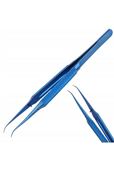 Rosfix Pensetă curbată de precizie din titan BT-15 (albastră)