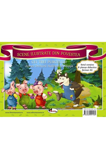 Editura Aramis Cei trei purcelusi - set 8 planse, James Orchard H