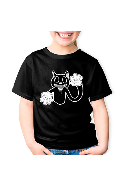 OEM Παιδικό T-shirt Cartoon Bad Cat Μαύρο