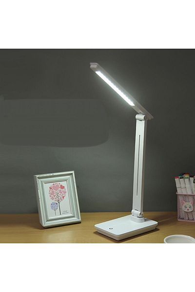 Tescomak LED desk lamp with eye protection, adjustable, USB charging, 3 lighting modes, white