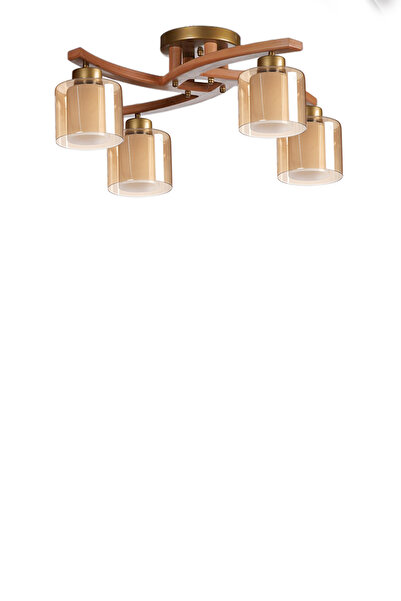 Lumexx WESTON 4 LÜ NATUREL ÇİFT CAMLI PLOFONYER AVİZE