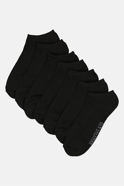 Ben Sherman Men 8 Pairs Brand Logo Ankle Cut Socks, Black