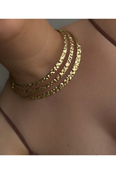 Owentis قلادة Gold Crush Antique Model 3 Row Efes Choker - قابلة للتعديل بجمي...